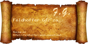 Feldhoffer Géza névjegykártya